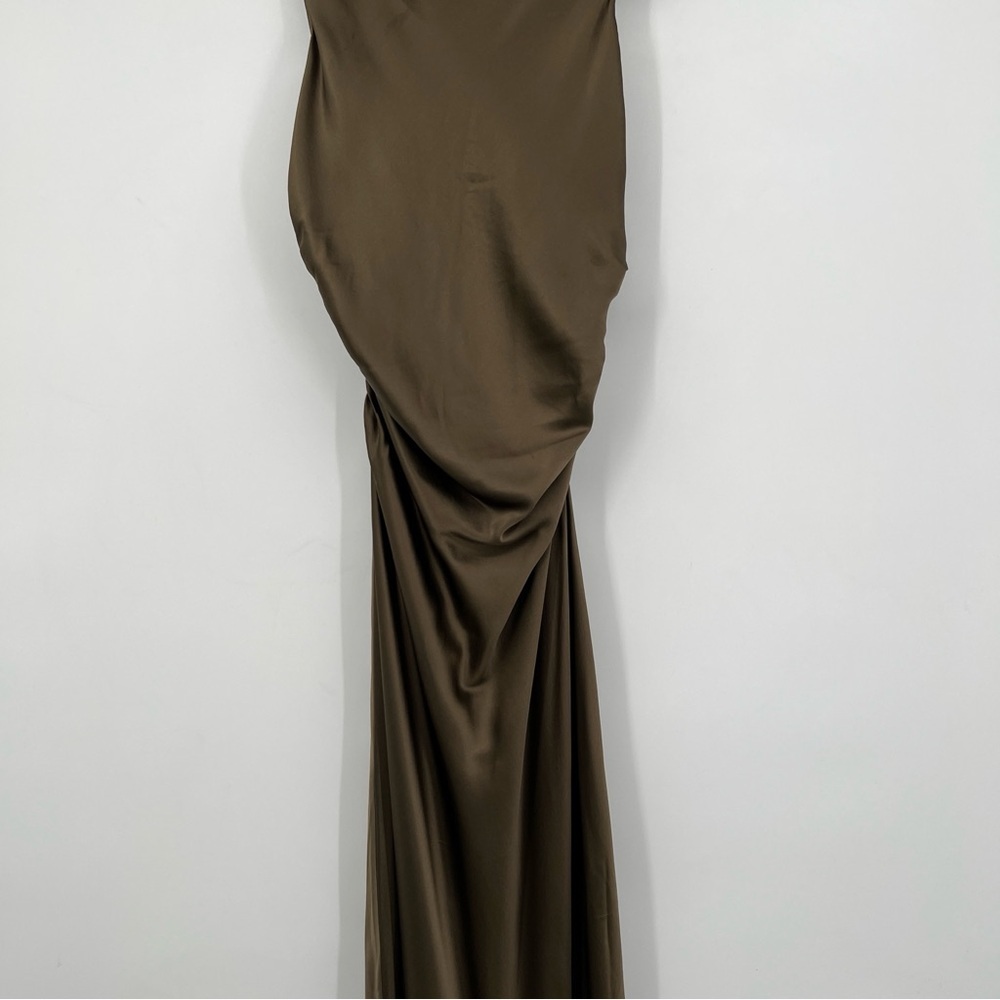 Reformation Elegant Satin Evening Gown Anaiis Silk Dress Morel NWT size 8 New - Picture 8 of 13